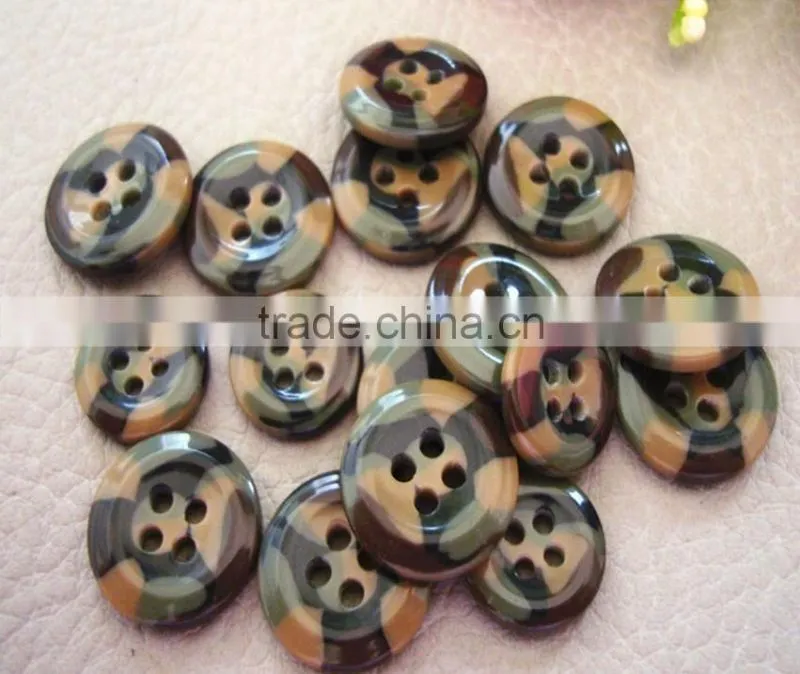Sedex Audited Factory 2 Pillar Resin Button for military garment, polyester military garment button