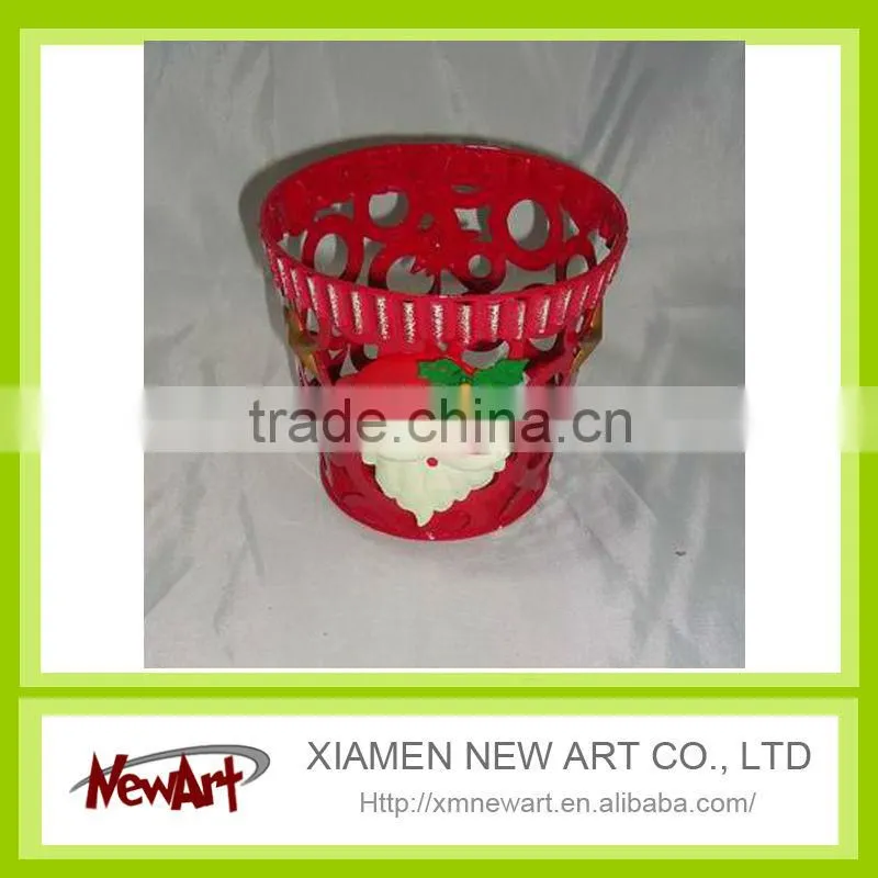 metal christmas glowing flower pot