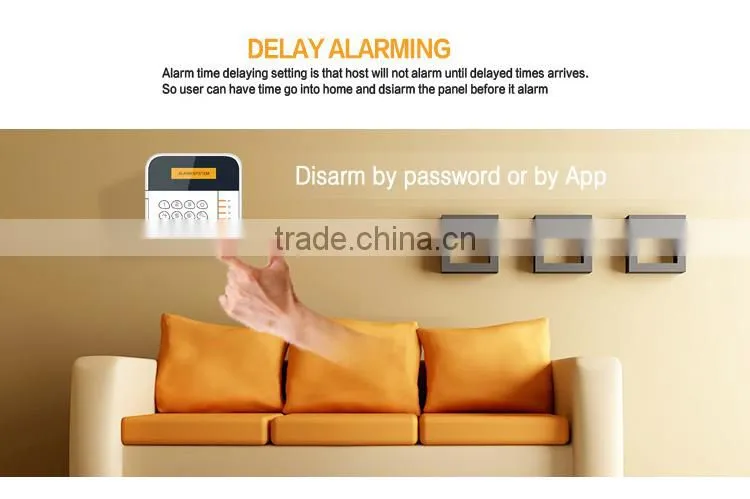 Wireless Intruder Security GSM Home Alarm System with APP control and alarm relay switch for house