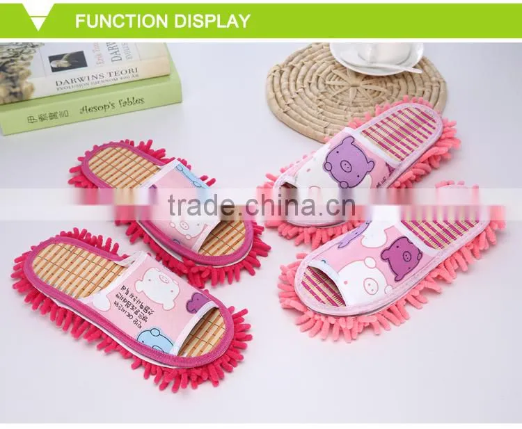 Popular&duarble polyester chenille slippers for household cleaning