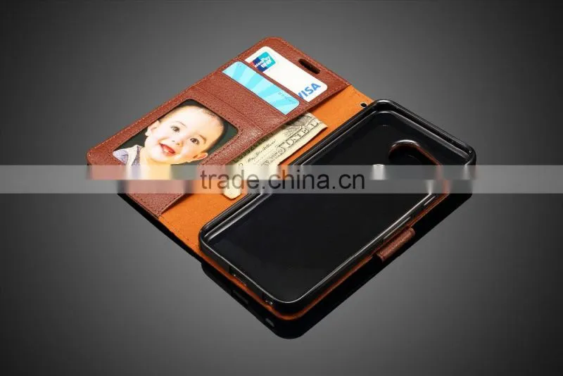 MMT Litchi Grain with Buckle PU Leather Wallet Case with Card Slot Case with PC Back Cover For Google 5X MT-4927
