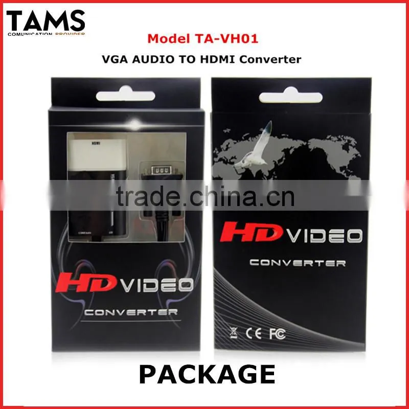 3.5mm1080P PC Laptop HD HDTV Audio Video VGA to HDMI Converter
