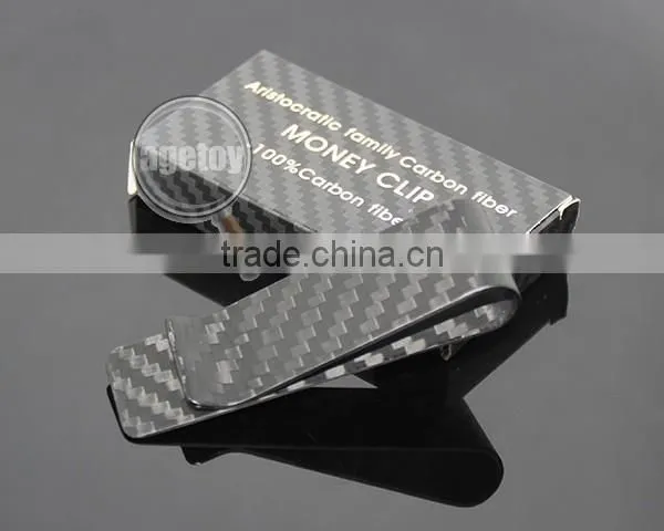 Box Packing High-grade Aristocratic Family 100% Real Matt Color Carbon Fiber Money Clip Wallet