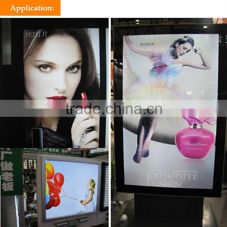 Edgelight led plastic light box PF2 ABS material frame lighting box