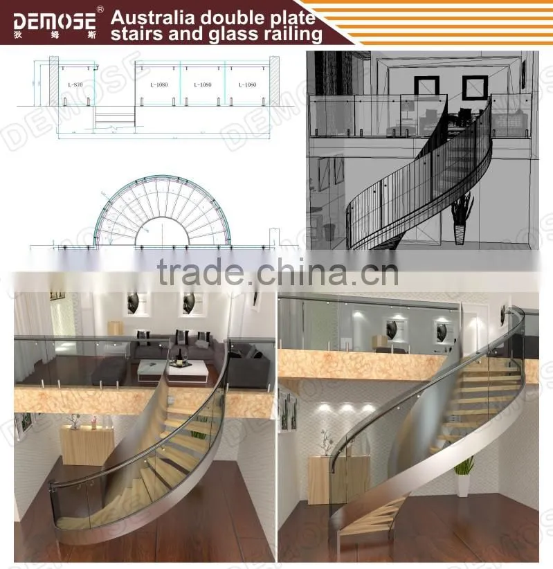 indoor wooden stair treads with automatic led lighting