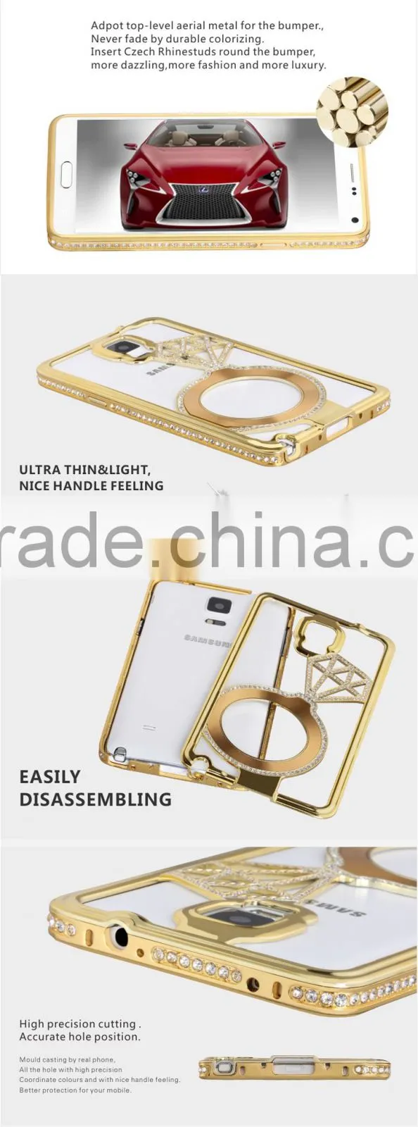 Metal Bumper Diamond Phone Case For iPhone/Samsung