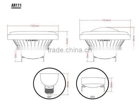 2011 new model G53 AR111 led downlight 6w
