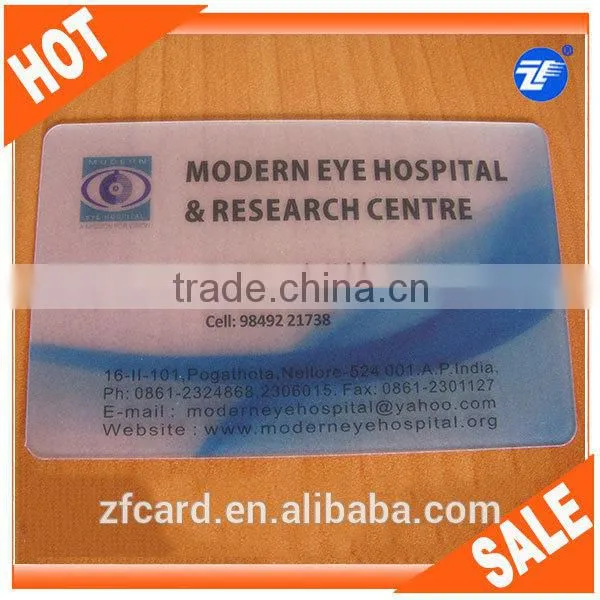 both sides printing new style plastic transparent visiting card