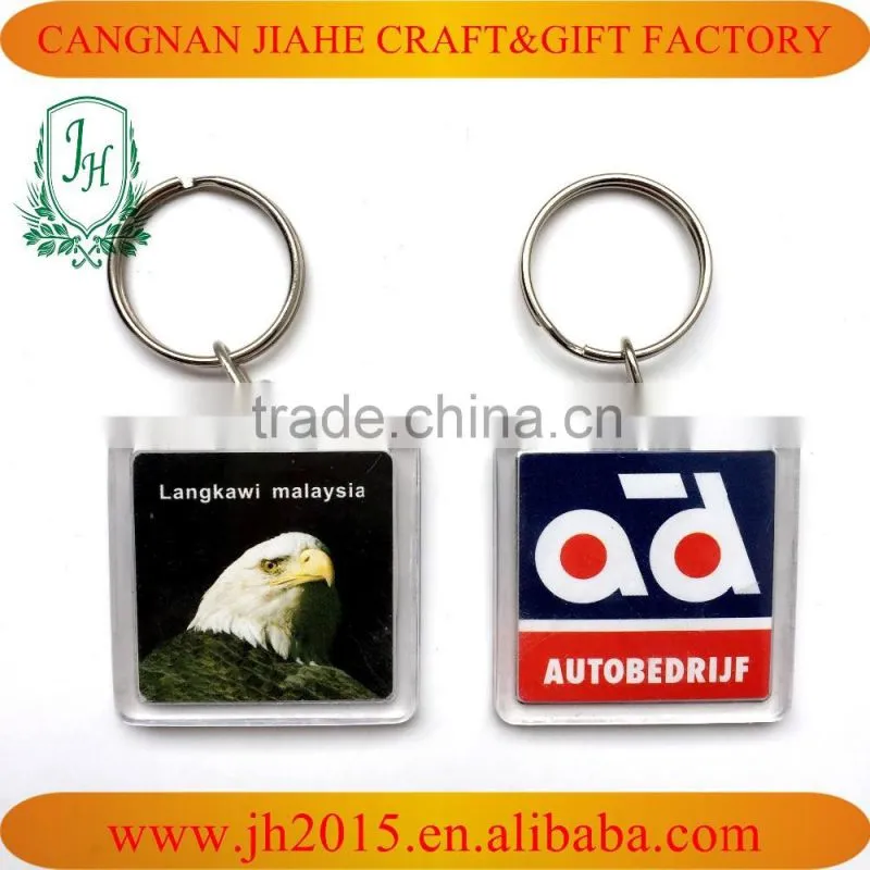 Personalised colorful logo custom printed acrylic key chain