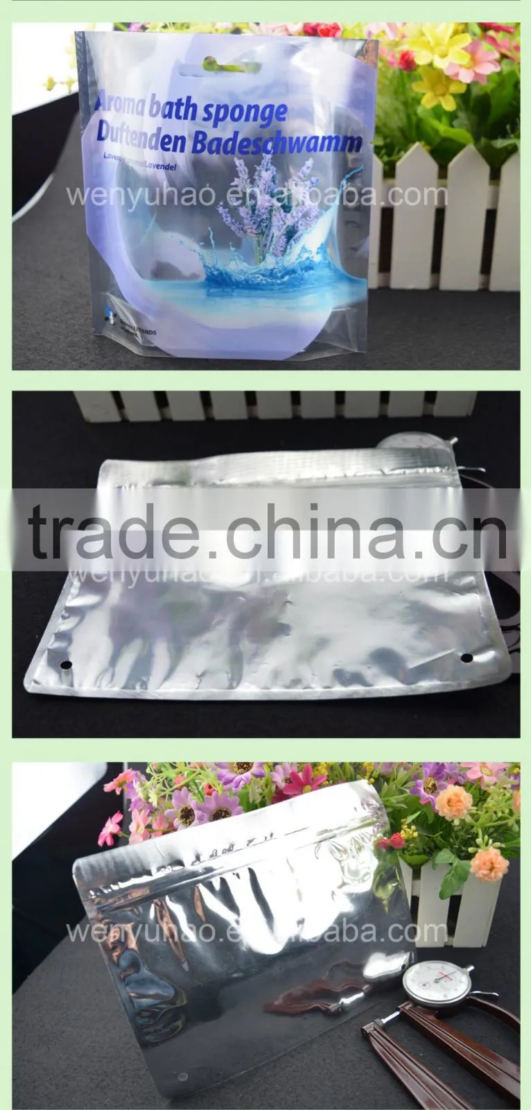 3 layers lamination aluminum high quality printing bag with custom style / aluminum foil packing bag with clear window
