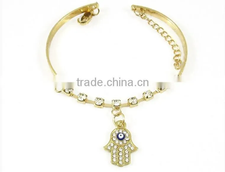 >>2016 New design rhinestone turkish Evil Eye Bracelet, lucky Hamsa Hand bracelet /