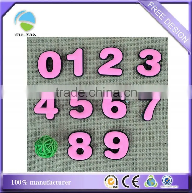 custom Arabic numbers shaped soft pvc decorating fridge magnet