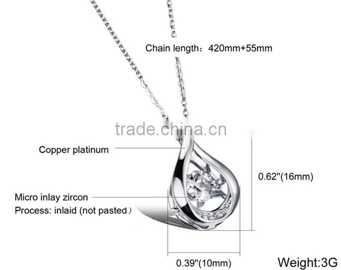 gold plated fashion jewellery for women zircon cz pendent