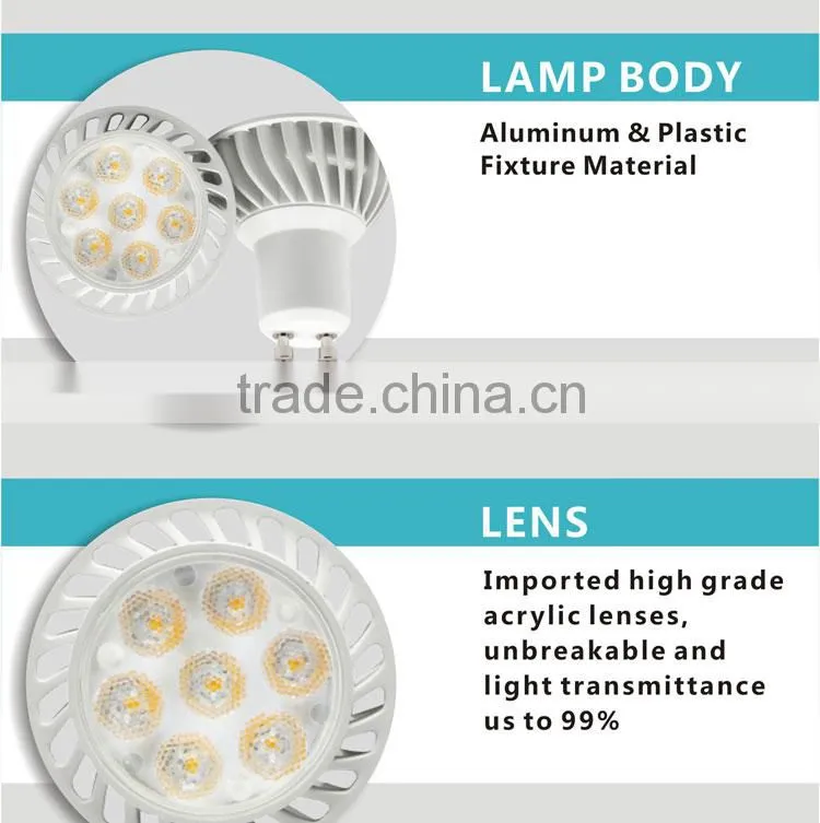LED spotlight GU10 series 7W warm white cool white gu10 led spotlight spot bulb AC85-265V