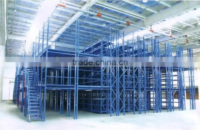 warehouse multi-level mezzanine rack can with different size and colour