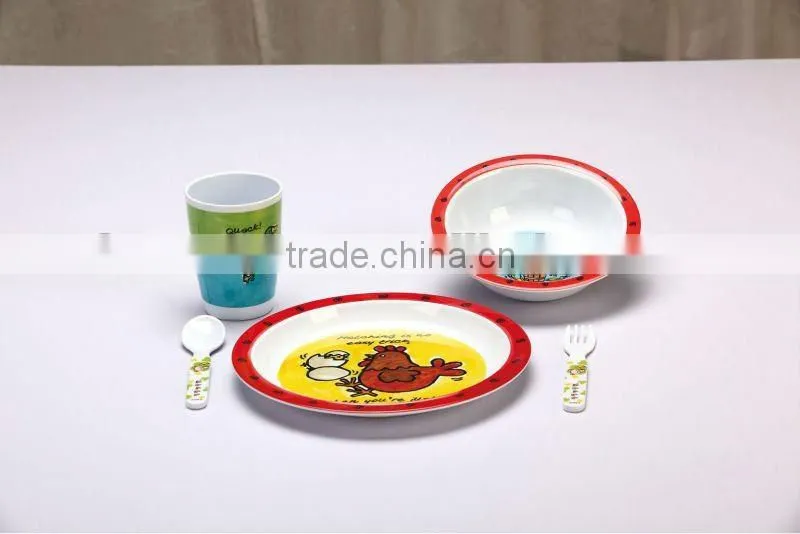 Animal shaped melamine children halloween 2 tone dinnerware sets