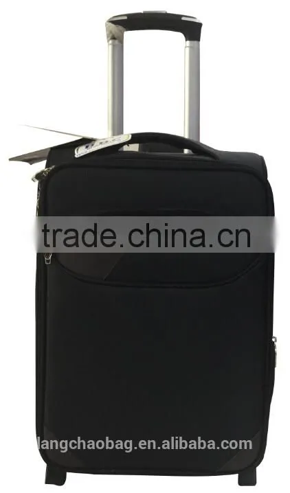 2015 EVA Fabric Material Black Most Popular Built-in 2 Wheels Luggage