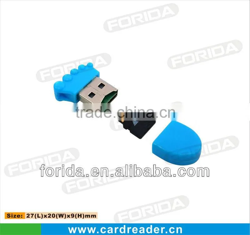 foot shape promotional gifts micro sd card reader