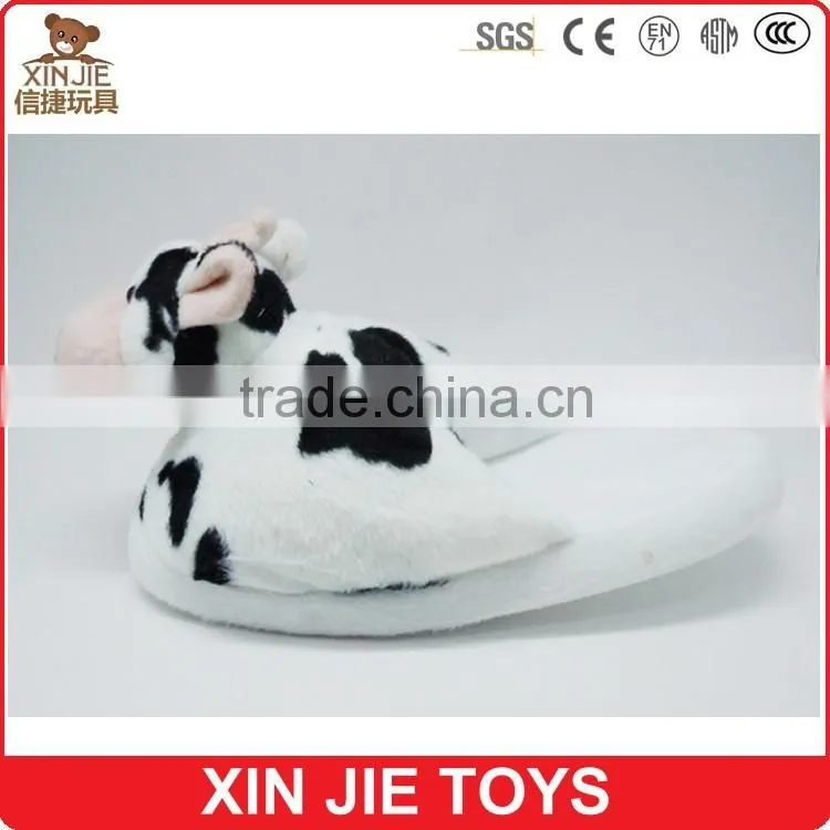 good quality indoor slippers cow shape plush slipper custom winter warmly slippers