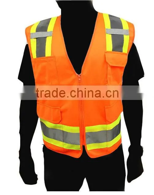 American Europe style polyester mesh high visibility lime green/yellow safety reflective jacket