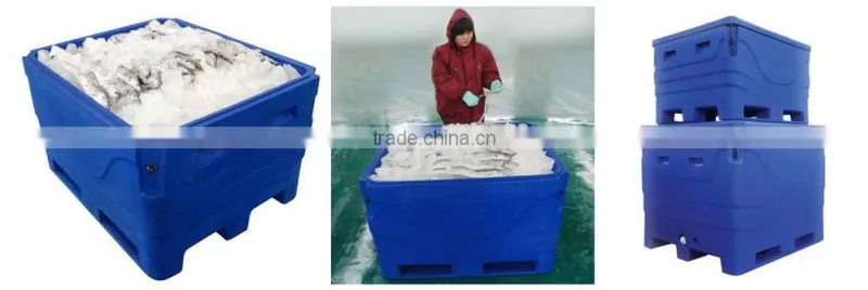 1000L rotational molded plastic fish bunker, fish totes, fish tubs, fish container