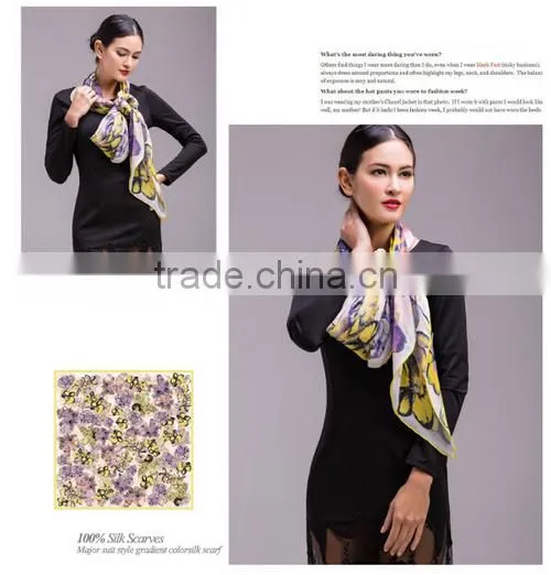 100% silk 12mm GGT big square 130*130cm spring turban