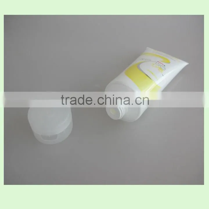 200ml hair conditioner cosmetic tubes with transparent flip cap