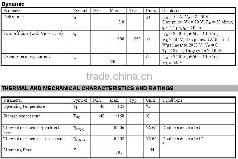 KP3800A 4500V thyristor