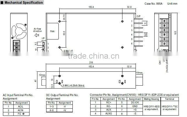 Meanwell 450W ce switching power supply/450W Single Output with PFC Function