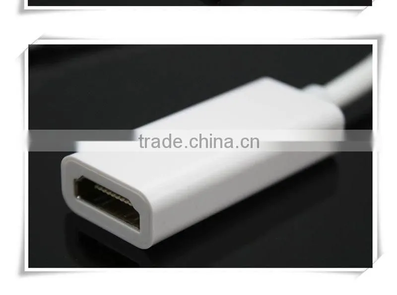 23cm white color mini displayport to HDMI adapter cable