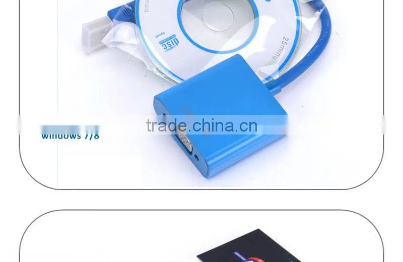 USB 3.0 to VGA Video Graphic Card Display External Cable Adapter for PC Laptop Windows 7/8