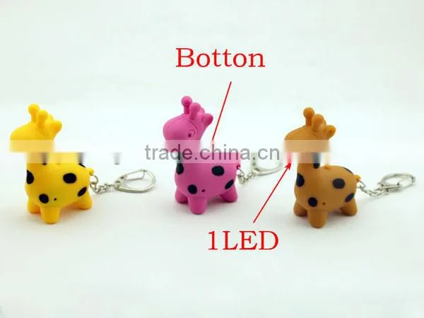 2013 Animal Shape Led Keyring Light with Sound