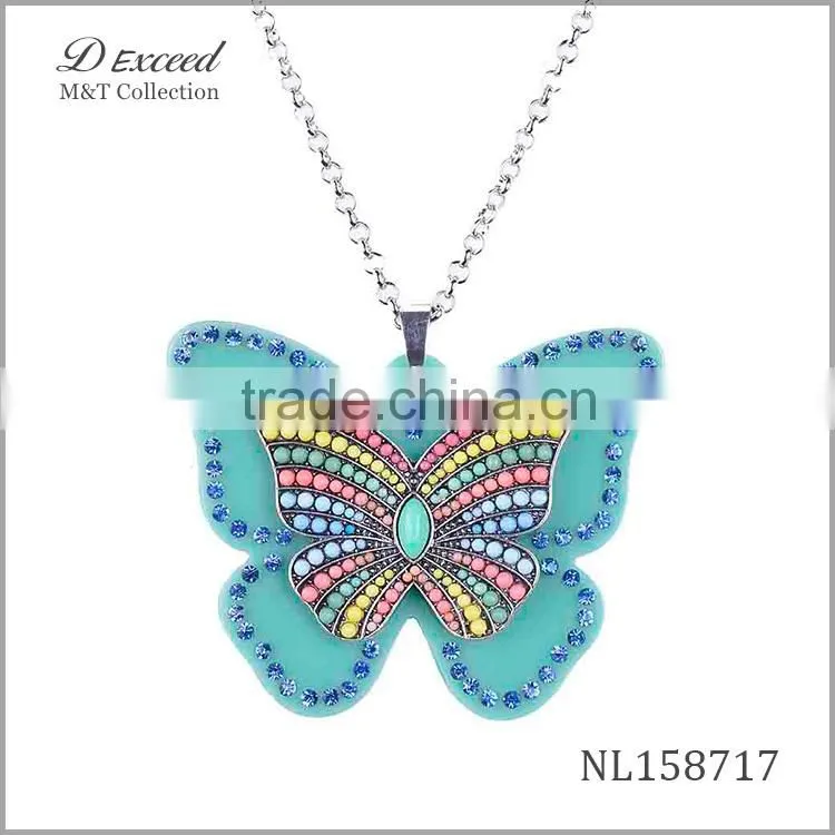 big new butterfly pendant necklace,doll pendant necklace for women NL158716-21