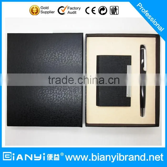 Customized pu leather keychain, pen, card holders corporate gift set with custom logo for promo gift/fashion design gift premium
