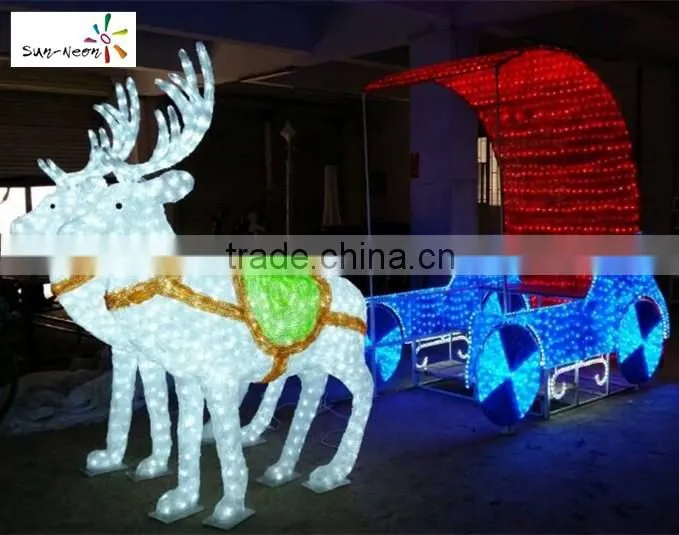 Large christmas light with santa and reindeer smart outdoor christmas reindeer lights