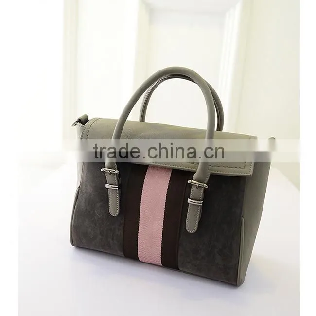 Ladies grinding yarn bag new colour bar bags factory pu hand bags pu tote guangzhou bag factory contrast color handbag