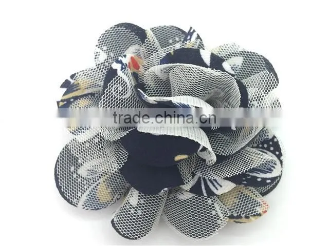 New design fancy fabric flower brooch for ladies