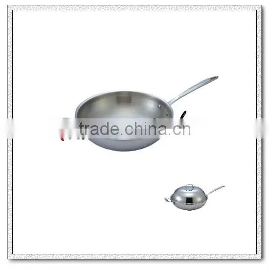 S189 Dia 300mm/ Dia 320mm Three-ply Copper Wok With Handle & Ear
