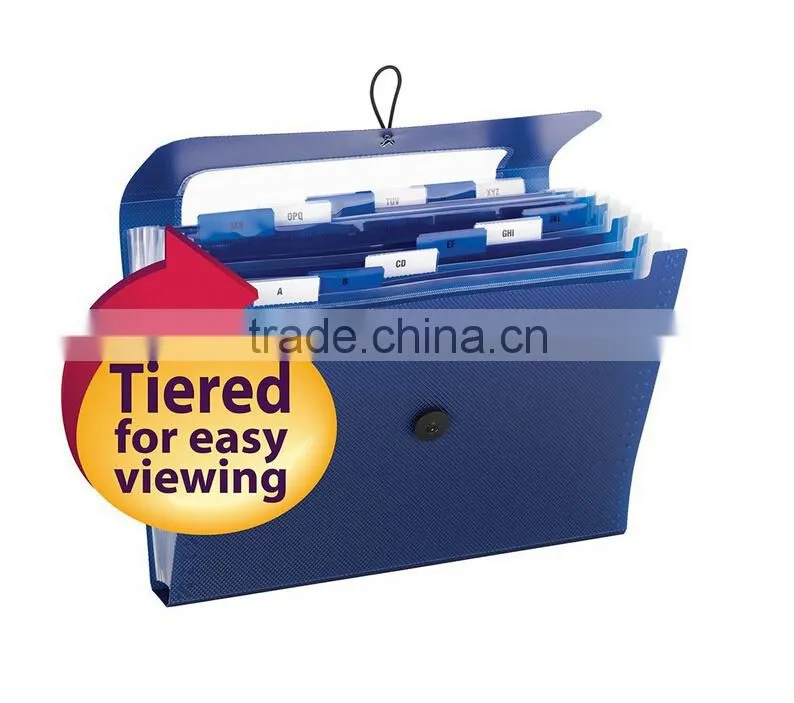 See everything at a glance 12 Pockets Poly Step index Organizer