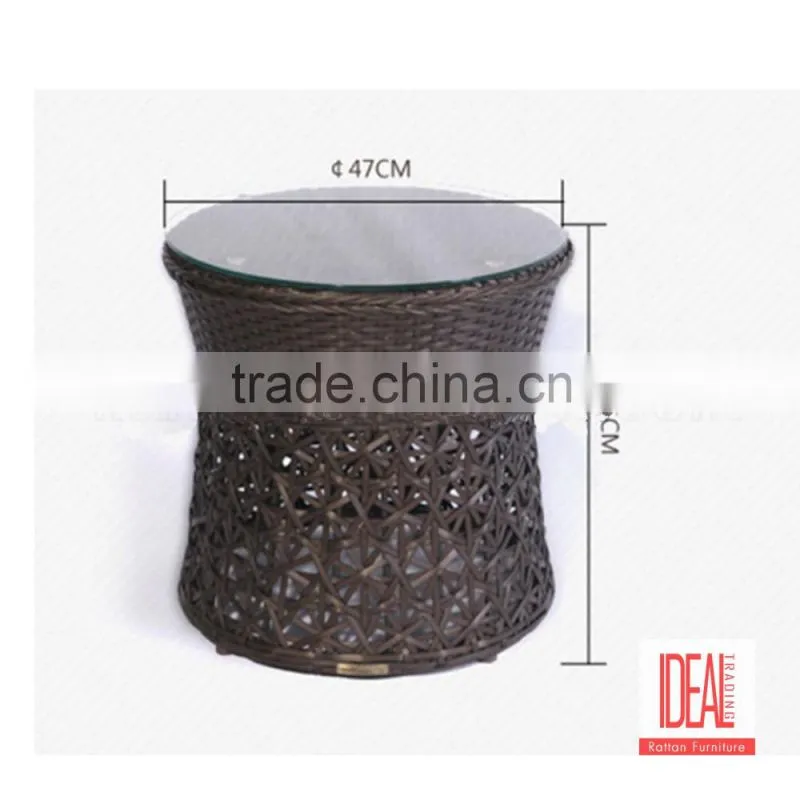 New Design Easy Cleaning Round PP Rattan Dining Dinner Table