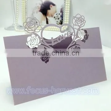 W31 Laser wedding card place card Love flower Holder Table Seat Card for Wedding