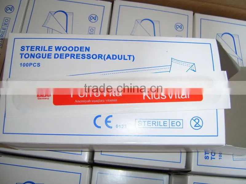 V-GF16-15 Disposable Adult Size Sterile Wooden Tongue Depressor For Medical Use