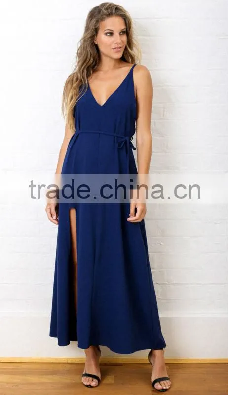 Latest dress designs Deep v neck new women arbic long maxi dress