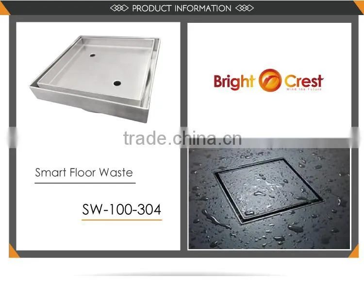 Hotel Used Stainless Steel Bathroom Smart Floor Waste