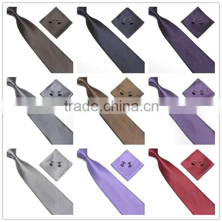 Classical Plaid Fashion Mens Handkerchief Tie Cufflinks