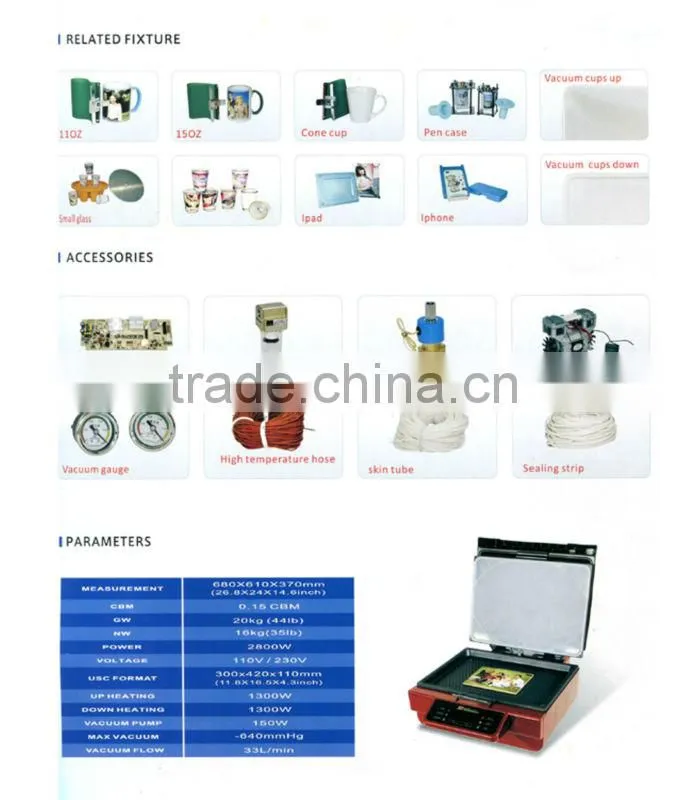 3D sublimation vacuum heat press machine for phone case ,mug ,.......