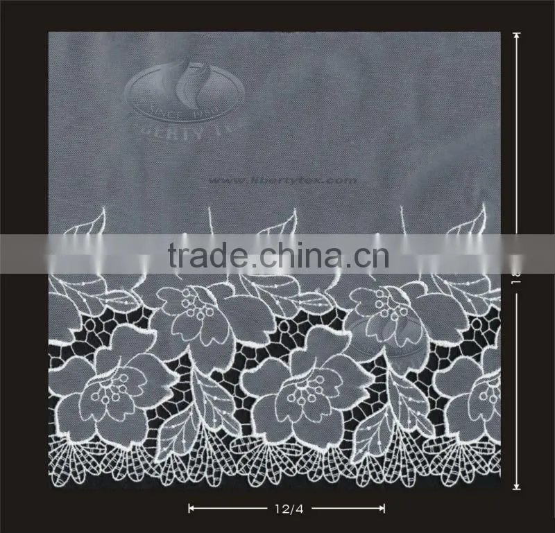 Newest Lithe Design Polyester Floral Swiss Lace Cut work Embroidery