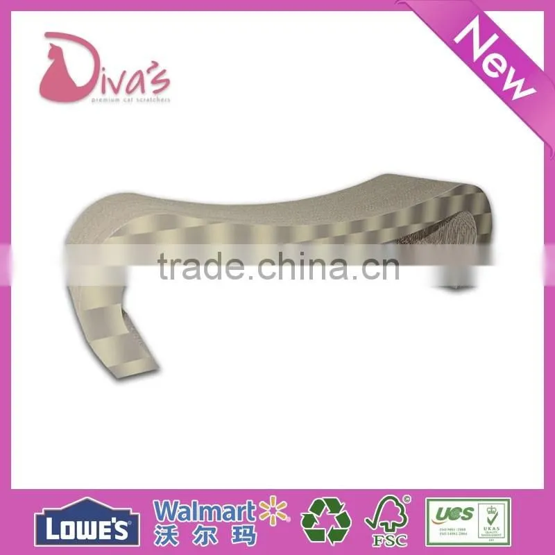 Divas 021A Striated Corrugated Paper Cardboard Cat Scratcher Cat Scratching post