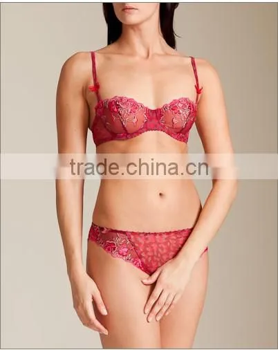 hot sell lace lingerie, High quality ladies lace bra and panty set