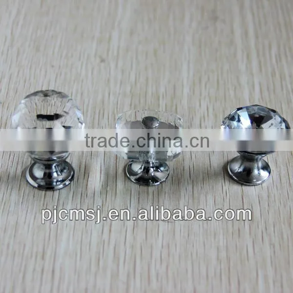 Crystal glass clear knop